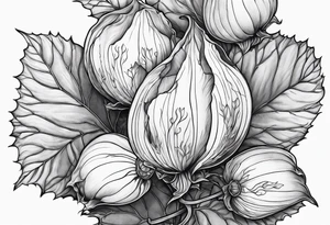 Physalis with cloud tattoo idea
