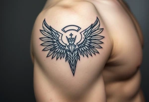 Powerful archangel, warrior, holy angel army tattoo idea