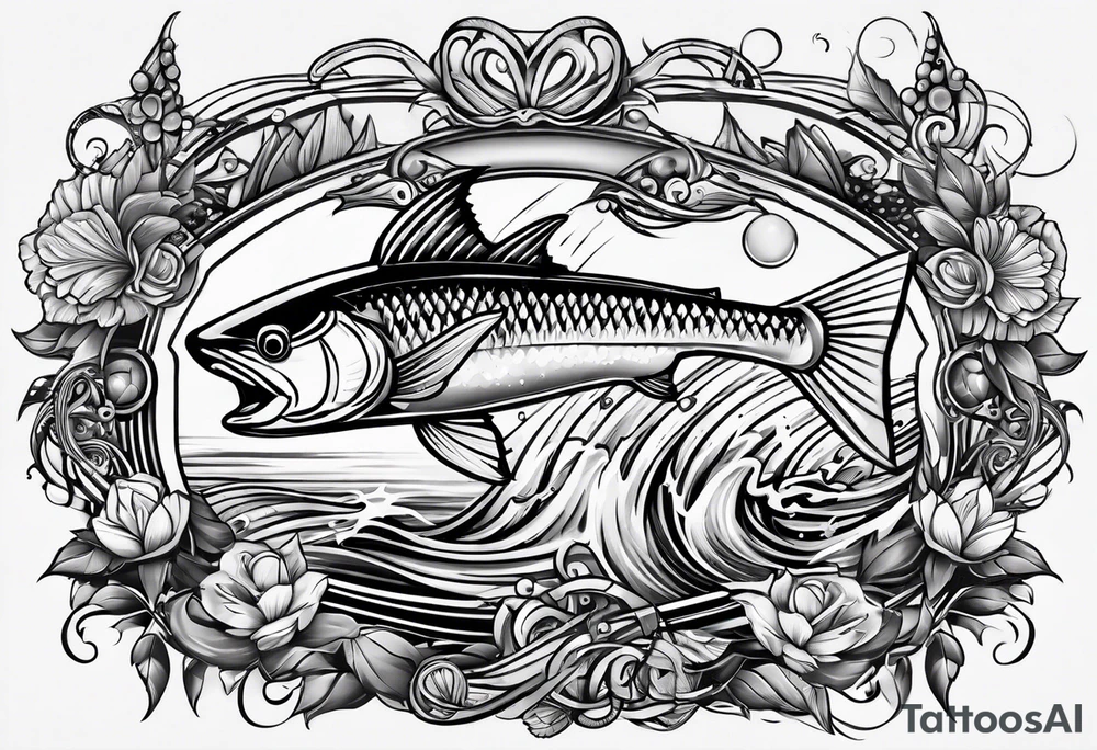 Fishing pole tattoo idea