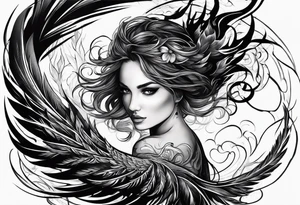 Like a phoenix rising from ashes, a woman who's has been through pain and now finding her strength tattoo idea