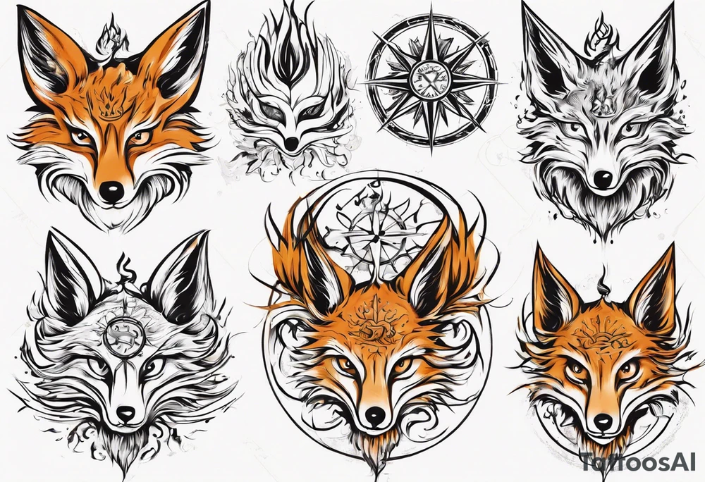 symbol eines Kriegers Wasser Eule Sonne Fuchs
un der Schriftzug : "Sapere Aude" tattoo idea
