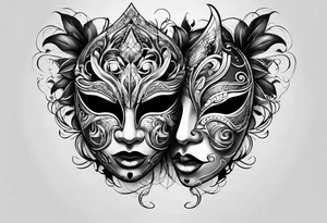 two mask tattoo design tattoo idea
