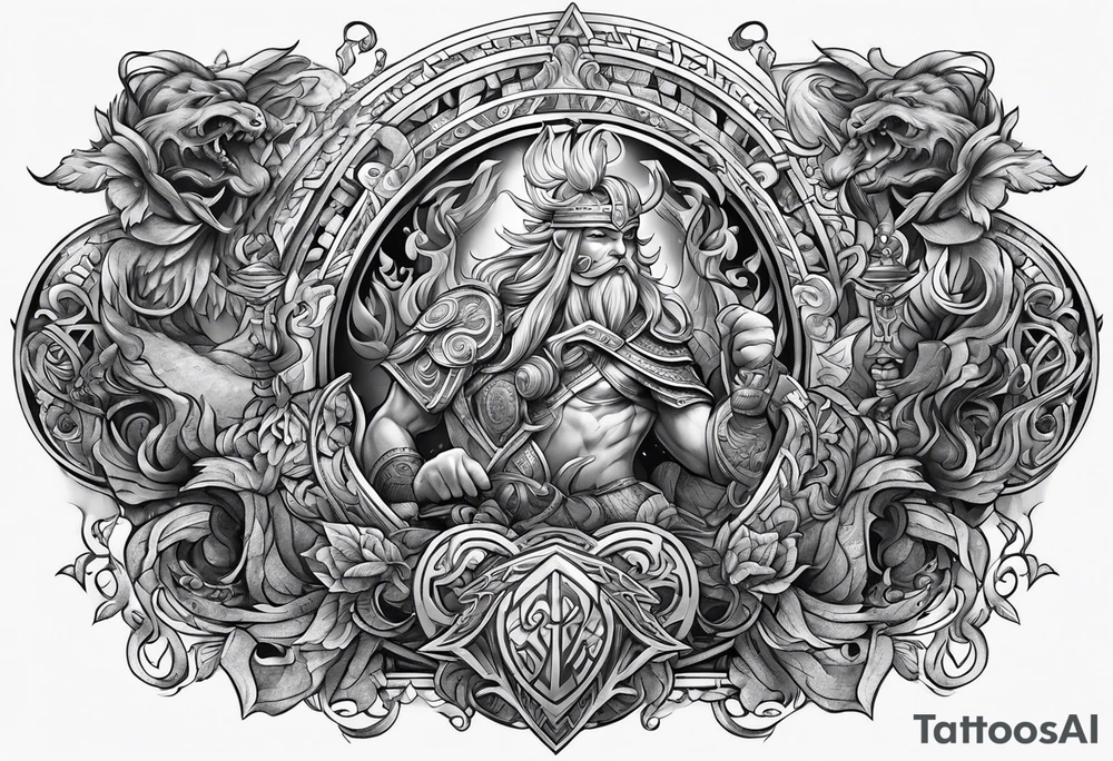 Norse mythology sleeve tattoo idea