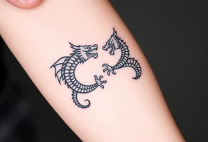 2 dragons symbolizing inner conflict tattoo idea