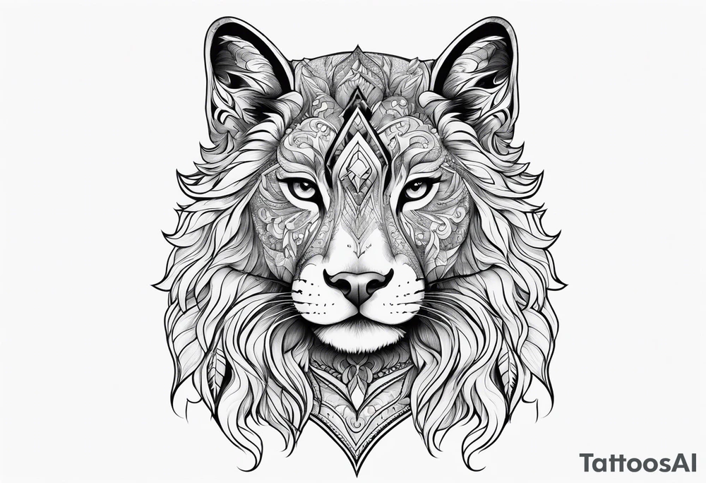 Animal cute , celestial, cross, tattoo idea