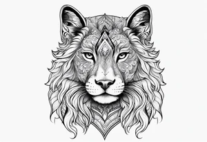 Animal cute , celestial, cross, tattoo idea