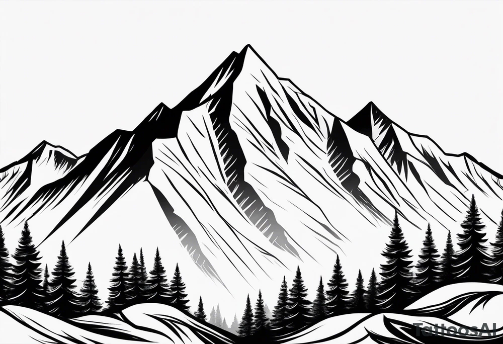 Mountain range silhouette chic tattoo idea