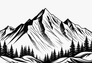 Mountain range silhouette chic tattoo idea