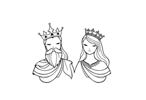 King and Queen couple with crown tattoo idea
