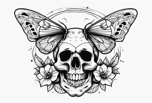 Skull and moth tattoo idea
