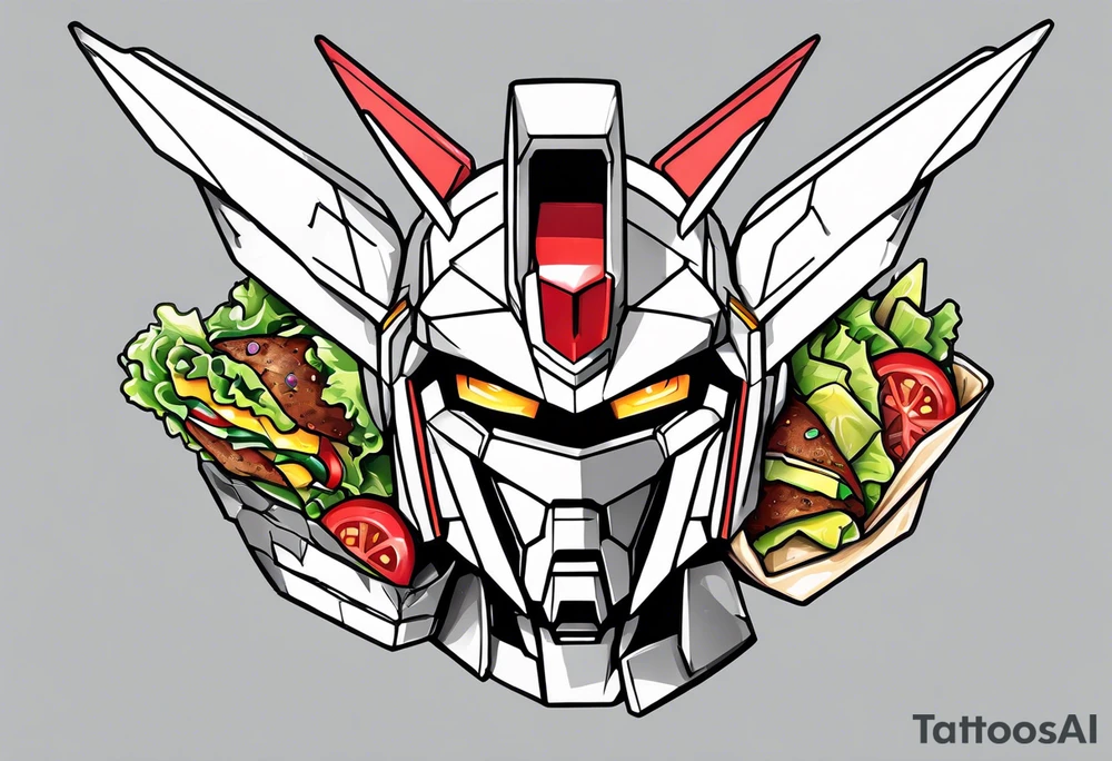 Gundam eating tacos tattoo idea