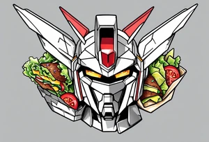 Gundam eating tacos tattoo idea