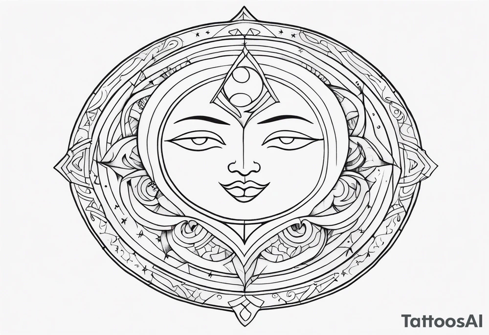 Sun and moon tattoo idea