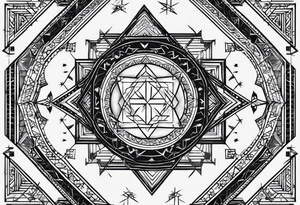 Hebrew phrase הרפו ודעו. Arm length for a female. Divine geometry tattoo idea