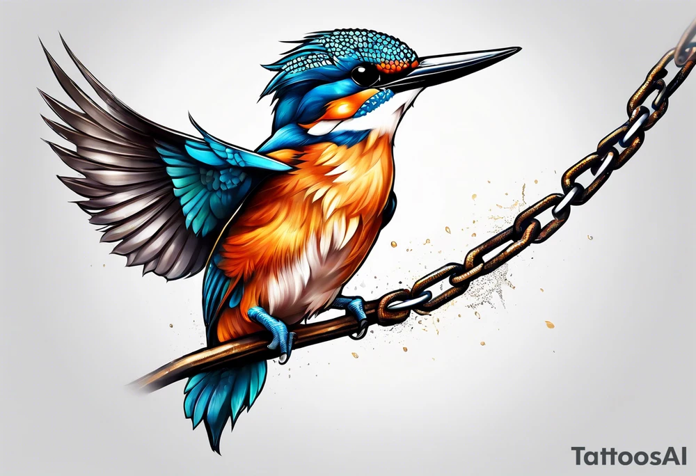 chained kingfisher tattoo idea