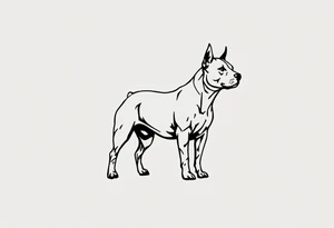 Minimalist Staffbull Line Art
Clean single-line outline forming the silhouette of a standing Staffbull. Black ink only, perfect for a small wrist or ankle tattoo. tattoo idea