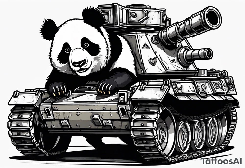 Panda of War with anti tank mine and G36 tattoo idea