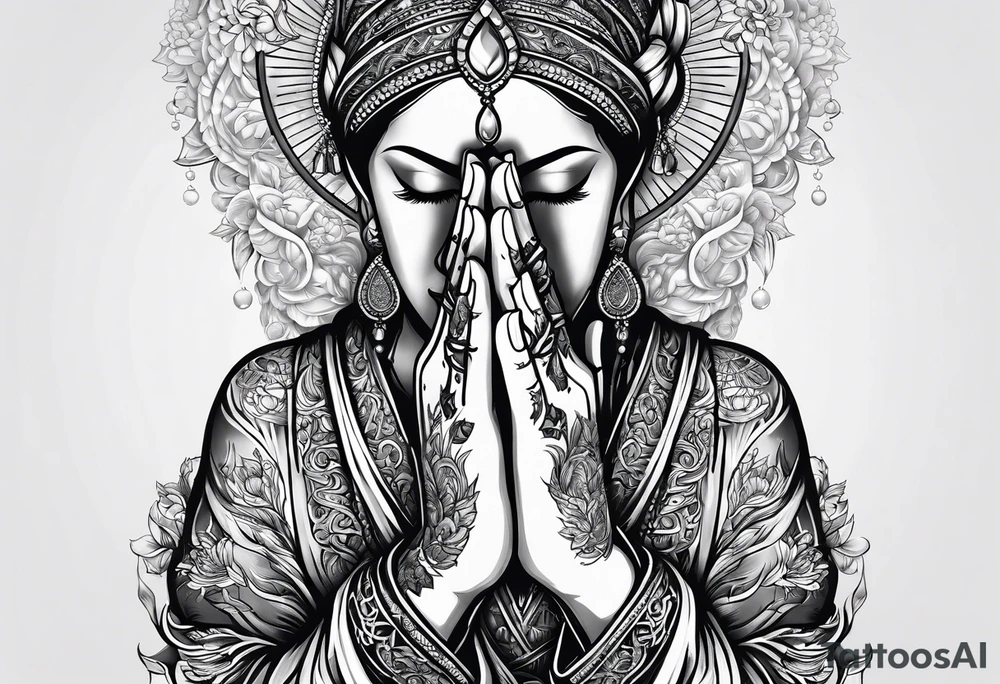praying hands pieces of silver tattoo idea