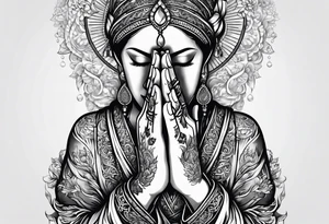 praying hands pieces of silver tattoo idea