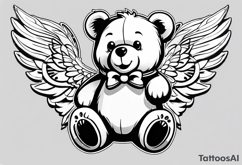 Jojo siwa Teddy bear with wings tattoo idea