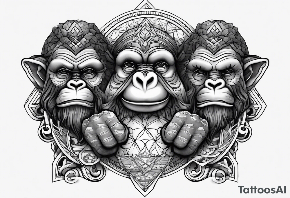 Deep Hear no evil speak no evil see no evil tattoo idea