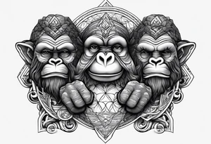 Deep Hear no evil speak no evil see no evil tattoo idea