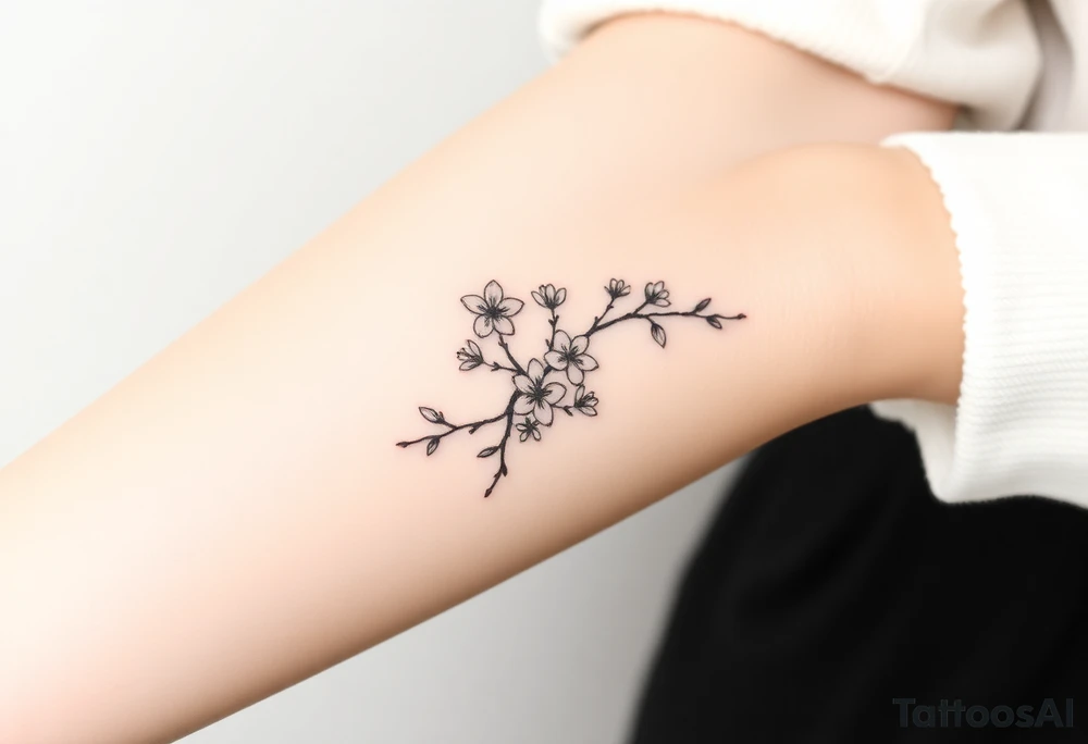 dagger cherry blossoms tattoo idea