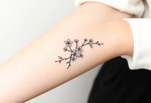 dagger cherry blossoms tattoo idea