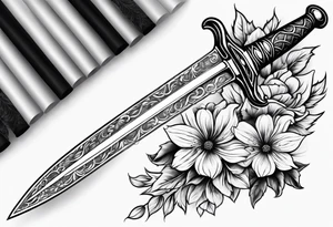 Dagger, with flower tattoo idea