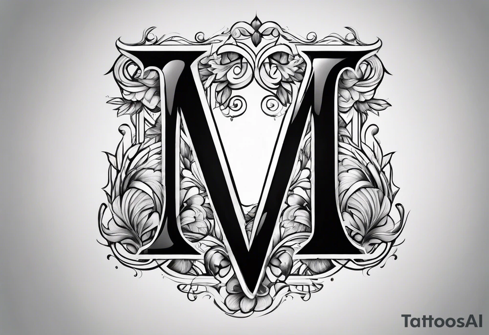 Letter M and letter S intertwined tattoo idea