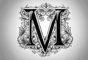 Letter M and letter S intertwined tattoo idea