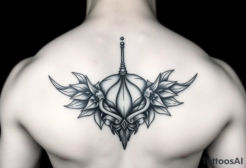 a men's belly tattoo that highlights a navel piercing tattoo idea