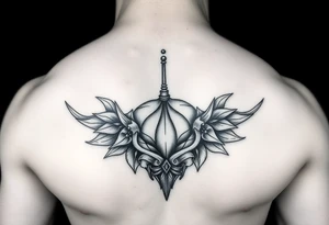 a men's belly tattoo that highlights a navel piercing tattoo idea