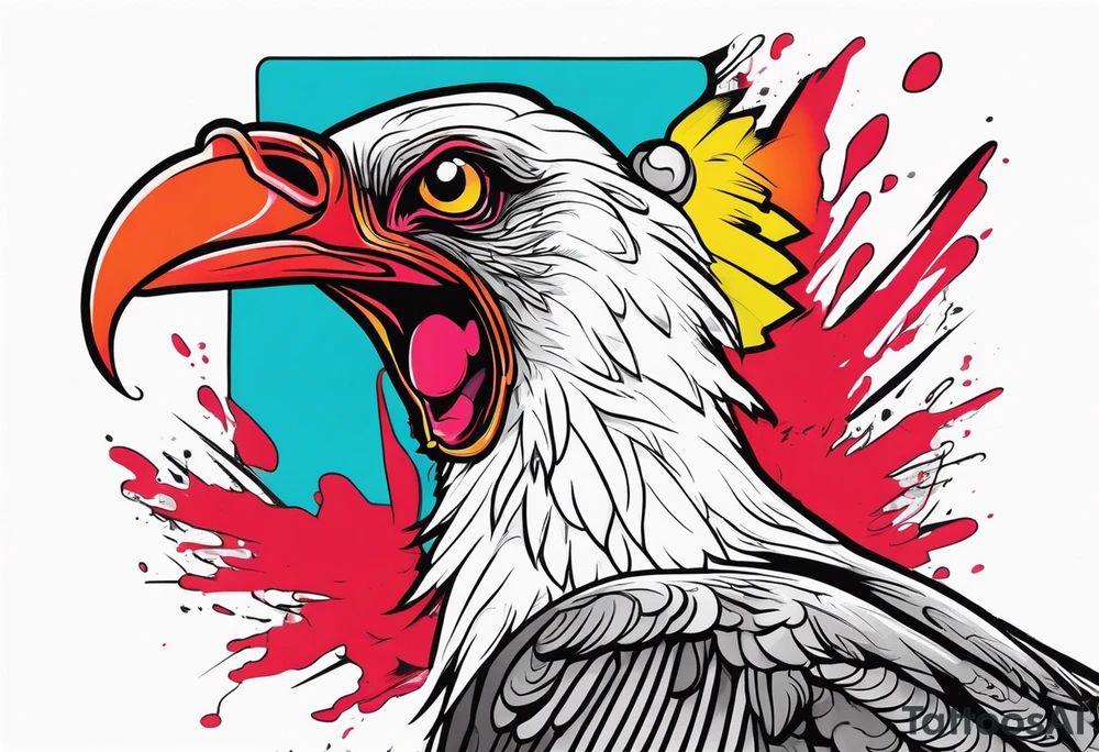 Vulture with bleeding wing tattoo idea