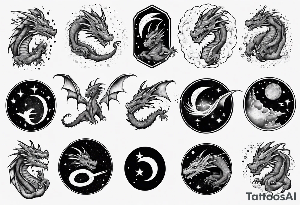 Dragon out in space tattoo idea