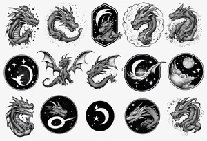 Dragon out in space tattoo idea