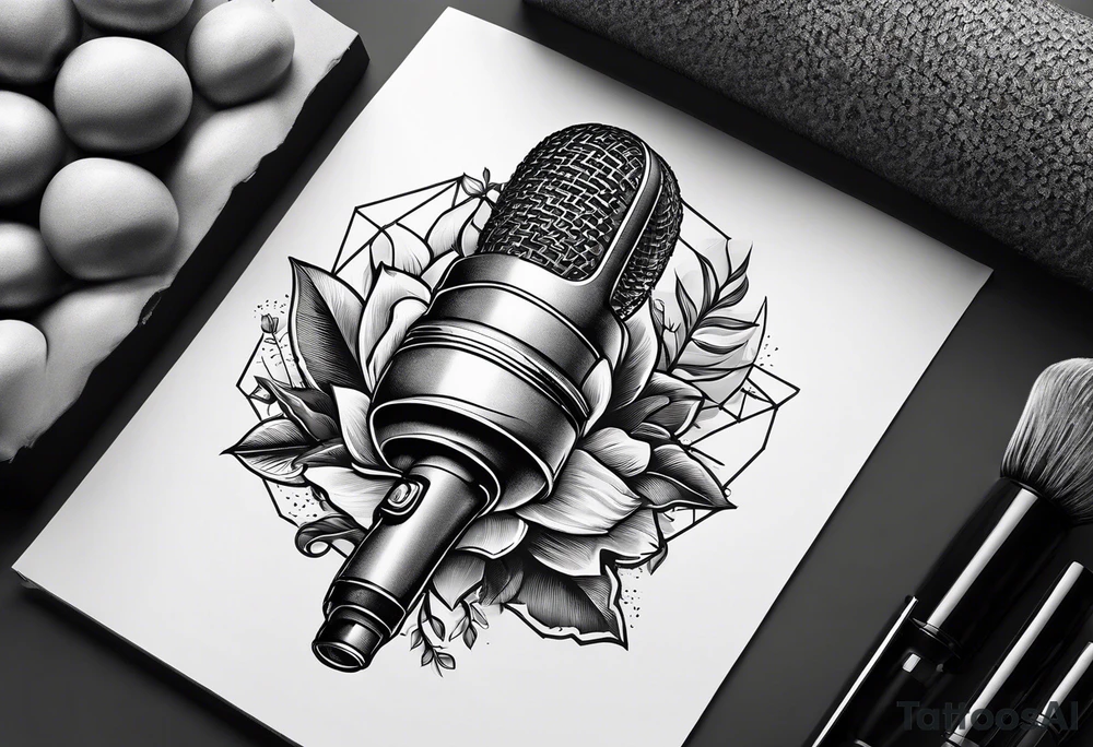 A microphone in nature tattoo idea