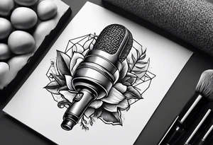 A microphone in nature tattoo idea