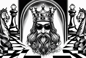 Chess pawn sees himself as king in mirror tattoo idea