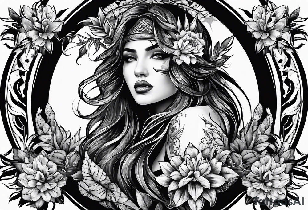 lobo e floresta tattoo idea