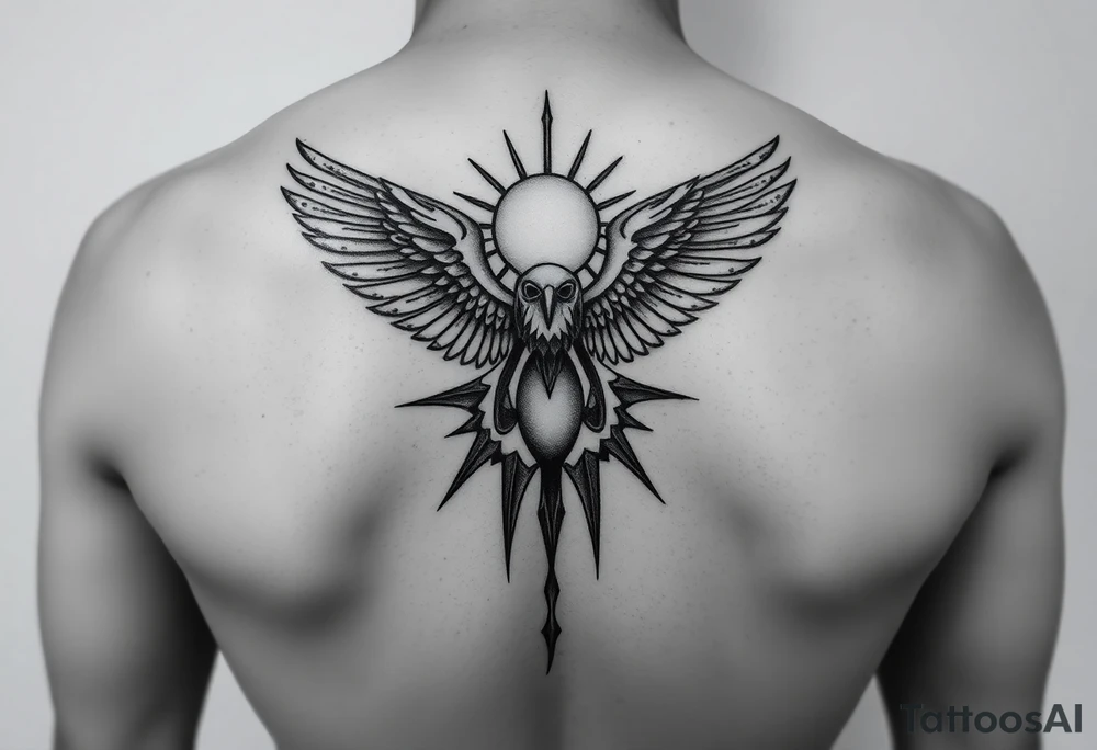 Assimetrical geometric design.hermann hesse demian. Abraxas bird, egg, sun tattoo idea
