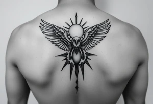 Assimetrical geometric design.hermann hesse demian. Abraxas bird, egg, sun tattoo idea
