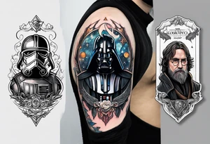 Star wars with Harry potter and lord of the rings tattoo idea