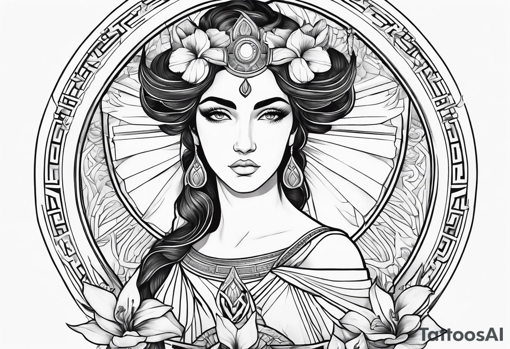Greek goddess iris tattoo idea