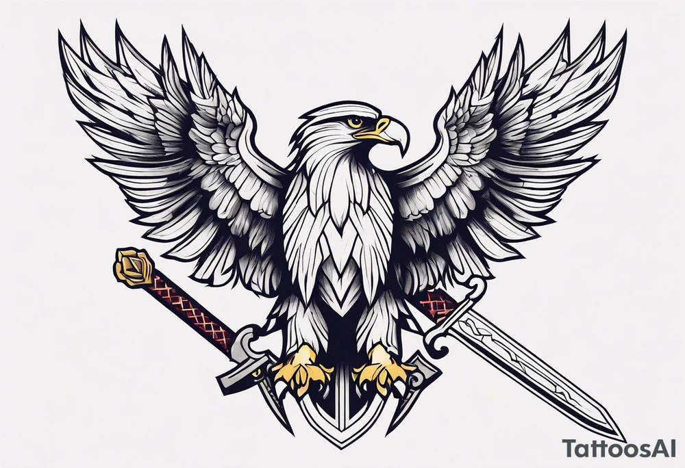 Eagle with sword tattoo idea