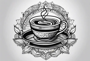 books and coffee tattoo idea