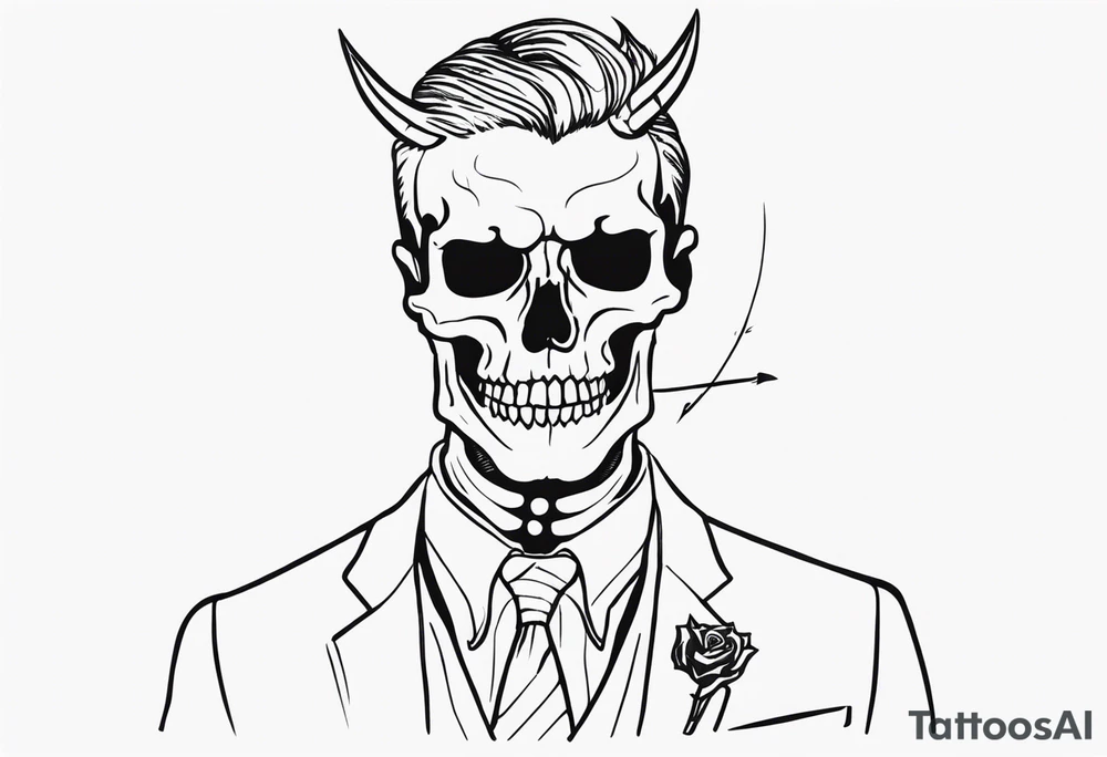 the devil wears a suit and tie writing with a skeleton tattoo idea the devil wears a suit and tie writing with a skeleton tattoo idea