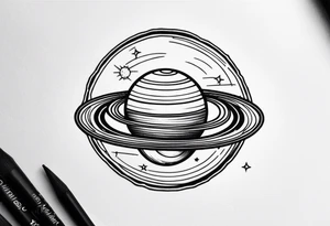 Spinning Saturn on your finger tattoo idea