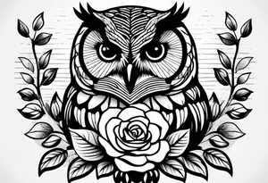Barred owl and a rose tattoo idea