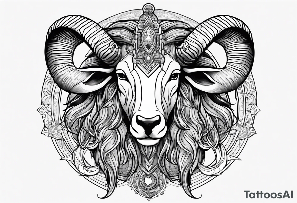 capricorn, one of one , African deities tattoo idea